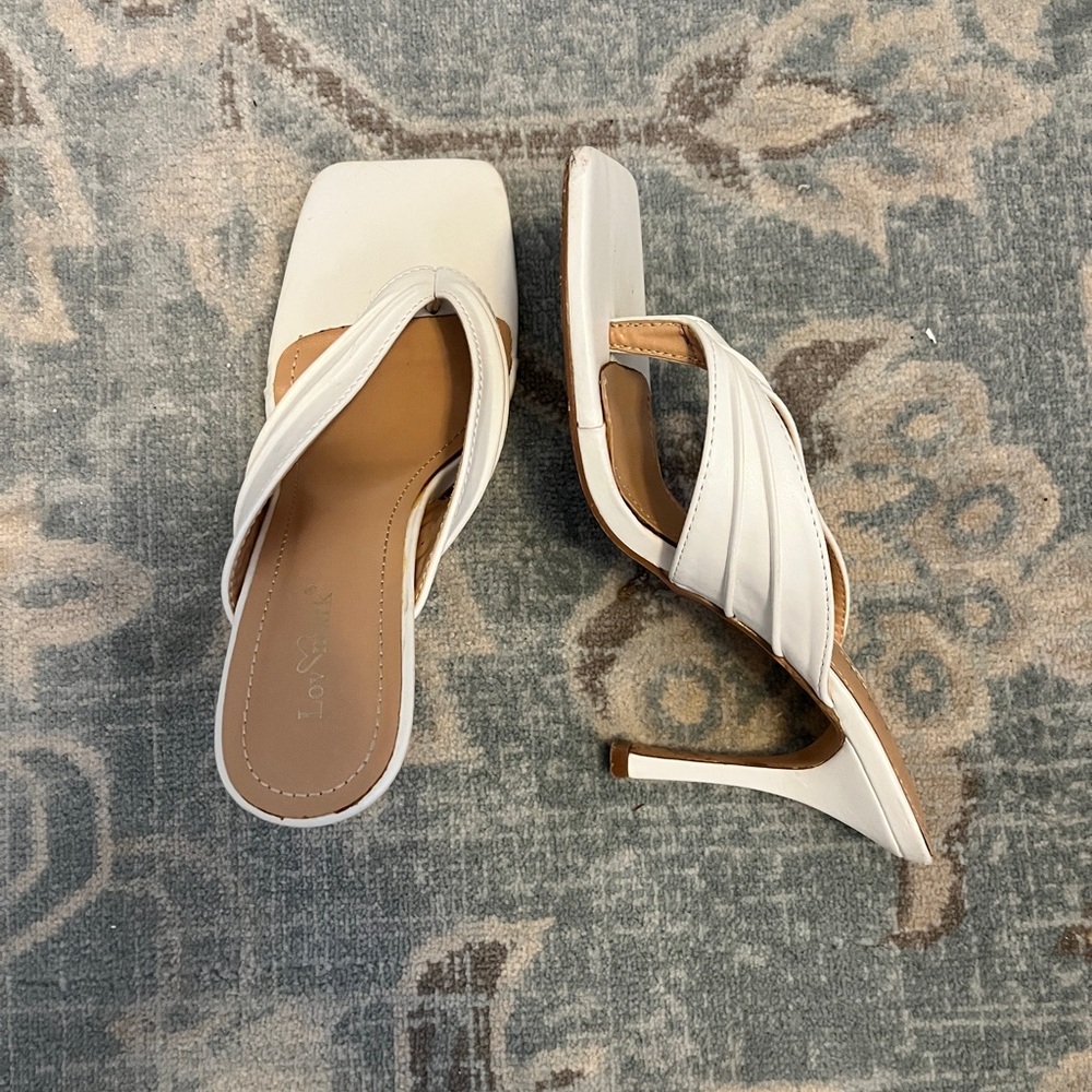 Elegant White Heeled Sandals